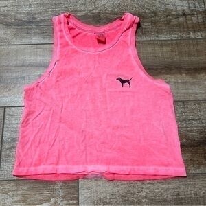 Victorias Secret Pink | Neon Pink Muscle Cropped Tank